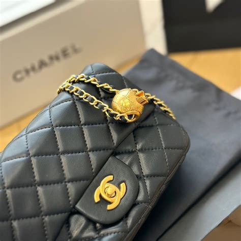 chanel gold ball chain